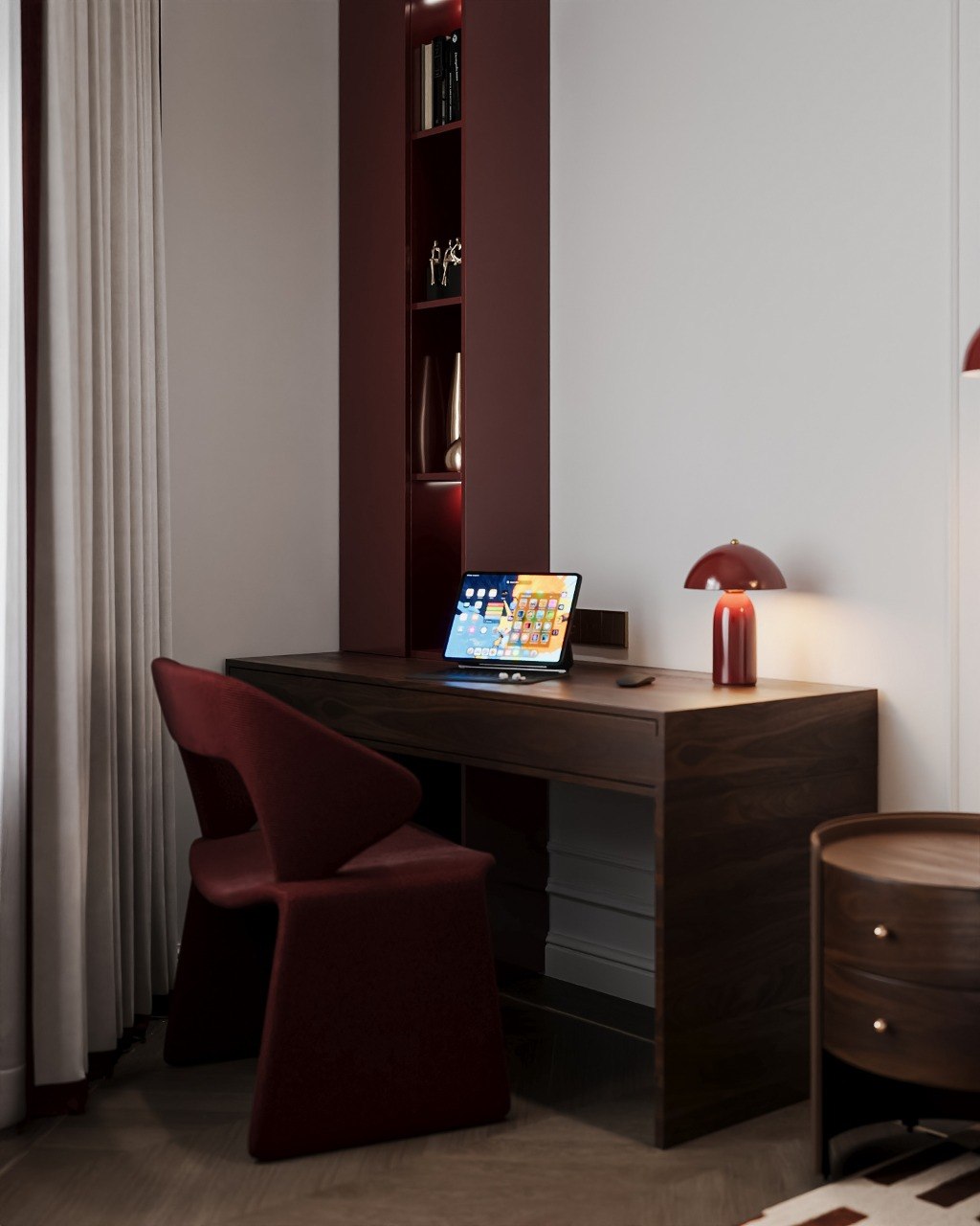 Bespoke bedroom desk and shelving
